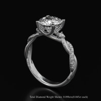 4.07 Ct. White Sapphire Ring, 18K White Gold 2