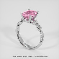 3.06 Ct. Pink Sapphire Ring, 18K White Gold 2