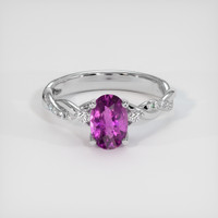 1.67 Ct. Purple Sapphire Ring, 18K White Gold 1