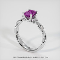 1.67 Ct. Purple Sapphire Ring, 18K White Gold 2