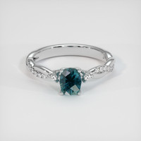 0.69 Ct. Sapphire Ring, 18K White Gold 1