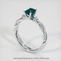 0.69 Ct. Sapphire Ring, 18K White Gold 2