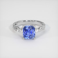 2.91 Ct. Blue Sapphire Ring, 18K White Gold 1