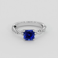 1.33 Ct. Blue Sapphire Ring, 18K White Gold 1