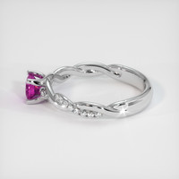 0.60 Ct. Purplish Pink Sapphire Ring, 18K White Gold 4