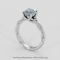 1.83 Ct. Greenish Blue Sapphire Ring, 18K White Gold 2