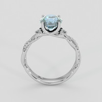 1.83 Ct. Greenish Blue Sapphire Ring, 18K White Gold 3