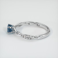 0.61 Ct. Greenish Blue Sapphire Ring, 18K White Gold 4