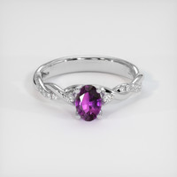 0.80 Ct. Sapphire Ring, 18K White Gold 1