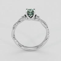 1.15 Ct. Green Sapphire Ring, 18K White Gold 3