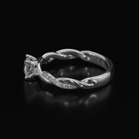 0.53 Ct. Sapphire Ring, 18K White Gold 4