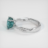 2.06 Ct. Greenish Blue Sapphire Ring, 18K White Gold 4