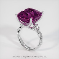 27.41 Ct. Pinkish Purple Sapphire Ring, 18K White Gold 2