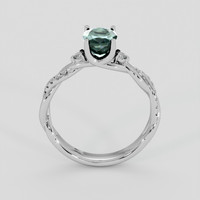 1.56 Ct. Bluish Green Sapphire Ring, 18K White Gold 3