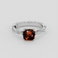 2.69 Ct. Orangish Brown Sapphire Ring, 18K White Gold 1