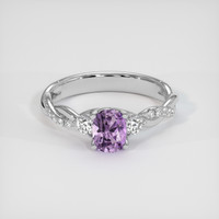 0.68 Ct. Violet Sapphire Ring, 18K White Gold 1