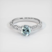 0.72 Ct. Sapphire Ring, 18K White Gold 1