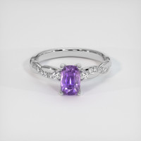 1.60 Ct. Purple Sapphire Ring, 18K White Gold 1