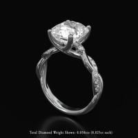 3.99 Ct. White Sapphire Ring, 18K White Gold 2