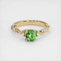 0.73 Ct. Yellowish Green Chrome Tourmaline Ring, 10K Yellow Gold 1