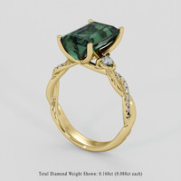 3.75 Ct. Green Tourmaline Ring, 10K Yellow Gold 2
