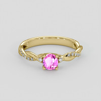 0.84 Ct. Pink Sapphire Ring, 10K Yellow Gold 1