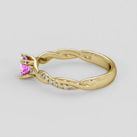 0.84 Ct. Pink Sapphire Ring, 10K Yellow Gold 4