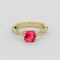 1.21 Ct. Padparadscha Sapphire Ring, 10K Yellow Gold 1