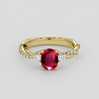 1.07 Ct. Ruby Ring, 10K Yellow Gold 1