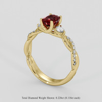 0.99 Ct. Ruby Ring, 10K Yellow Gold 2