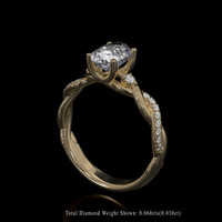 1.65 Ct. White Sapphire Ring, 10K Yellow Gold 2