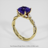 3.15 Ct. Bluish Purple Sapphire Ring, 10K Yellow Gold 2