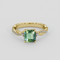 1.17 Ct. Green Sapphire Ring, 10K Yellow Gold 1