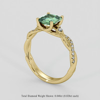 1.17 Ct. Green Sapphire Ring, 10K Yellow Gold 2