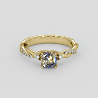 1.09 Ct. Bi Color / Parti Sapphire Ring, 10K Yellow Gold 1