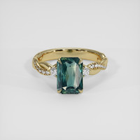 2.56 Ct. Bluish Green Sapphire Ring, 10K Yellow Gold 1