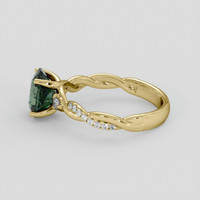 2.08 Ct. Green Sapphire Ring, 10K Yellow Gold 4