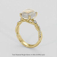 6.00 Ct. Grey Sapphire Ring, 10K Yellow Gold 2