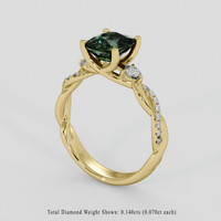 1.38 Ct. Green Sapphire Ring, 10K Yellow Gold 2
