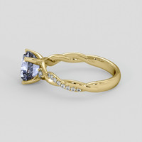 2.67 Ct. Greyish Blue Sapphire Ring, 10K Yellow Gold 4