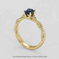 0.91 Ct. Greenish Blue Sapphire Ring, 10K Yellow Gold 2