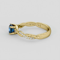 0.91 Ct. Greenish Blue Sapphire Ring, 10K Yellow Gold 4