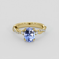 2.17 Ct. Blue Sapphire Ring, 10K Yellow Gold 1