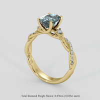 1.85 Ct. Greenish Blue Sapphire Ring, 10K Yellow Gold 2