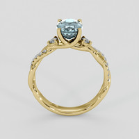 1.85 Ct. Greenish Blue Sapphire Ring, 10K Yellow Gold 3