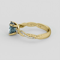 1.85 Ct. Greenish Blue Sapphire Ring, 10K Yellow Gold 4