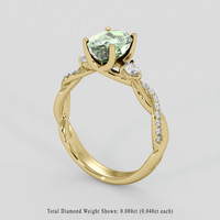 1.42 Ct. Green Sapphire Ring, 10K Yellow Gold 2