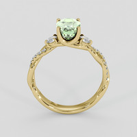 1.42 Ct. Green Sapphire Ring, 10K Yellow Gold 3