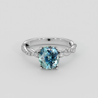 2.55 Ct. Greenish Blue Sapphire Ring, 10K Yellow Gold 1
