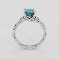 2.55 Ct. Greenish Blue Sapphire Ring, 10K Yellow Gold 3